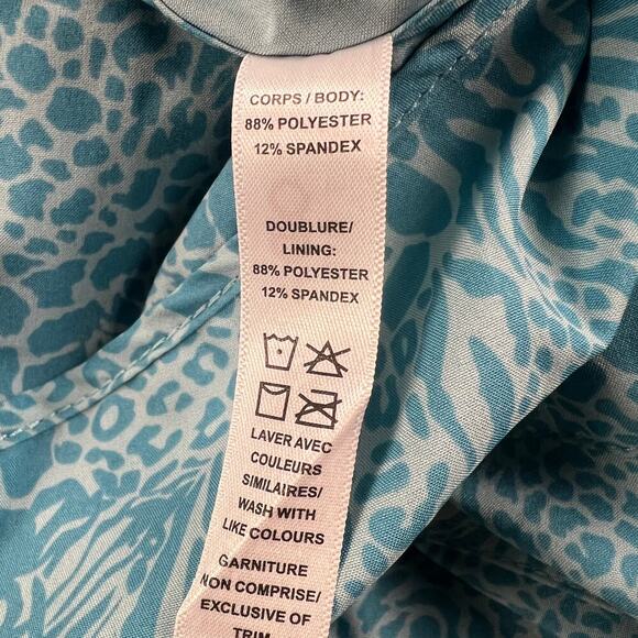 Kyodan Outdoor Skort Dress Romper Sleeveless Turquoise Animal Print Size S - Picture 10 of 11